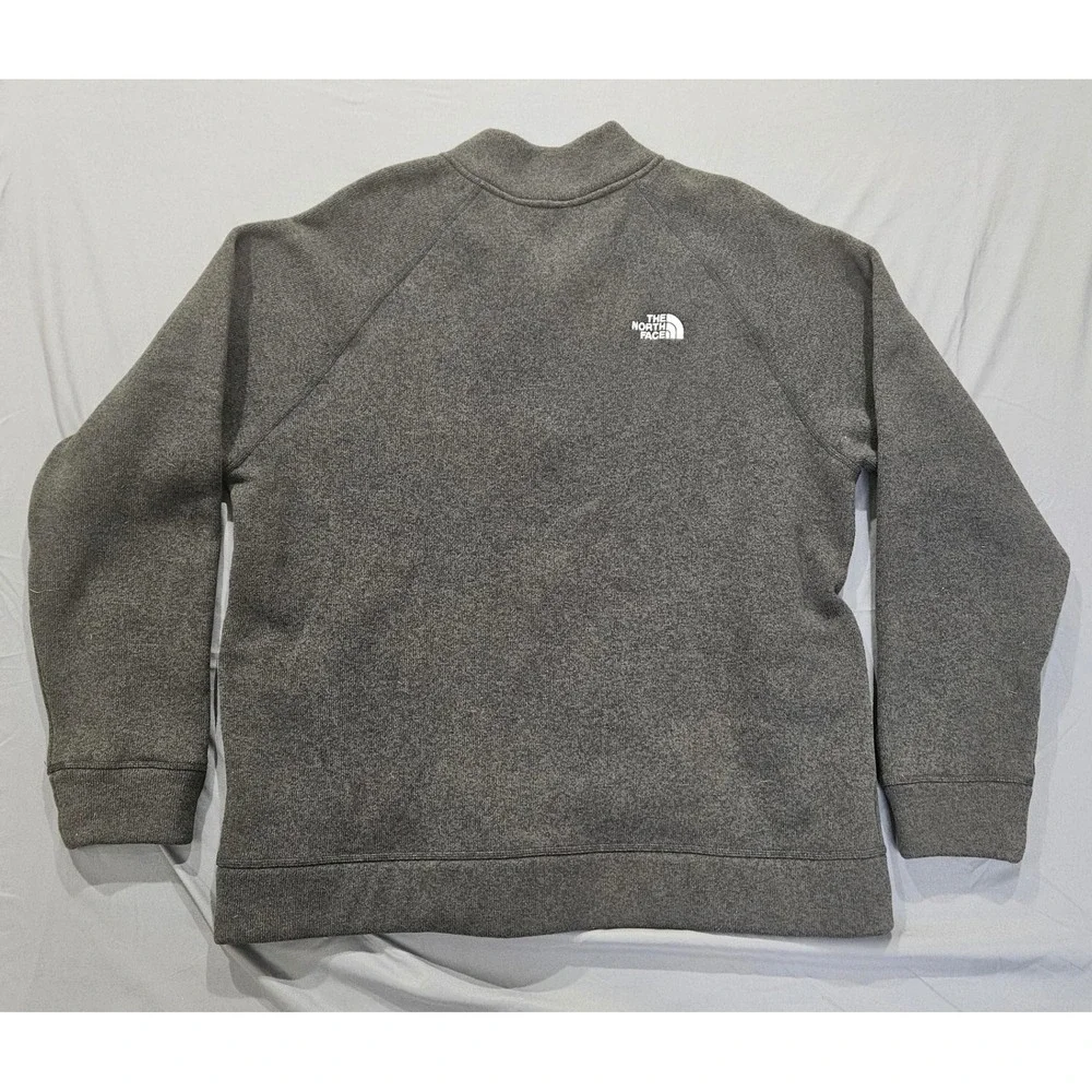 The North Face Full Zip Fleece Jacket Mens XXL Gray Bomber Collar